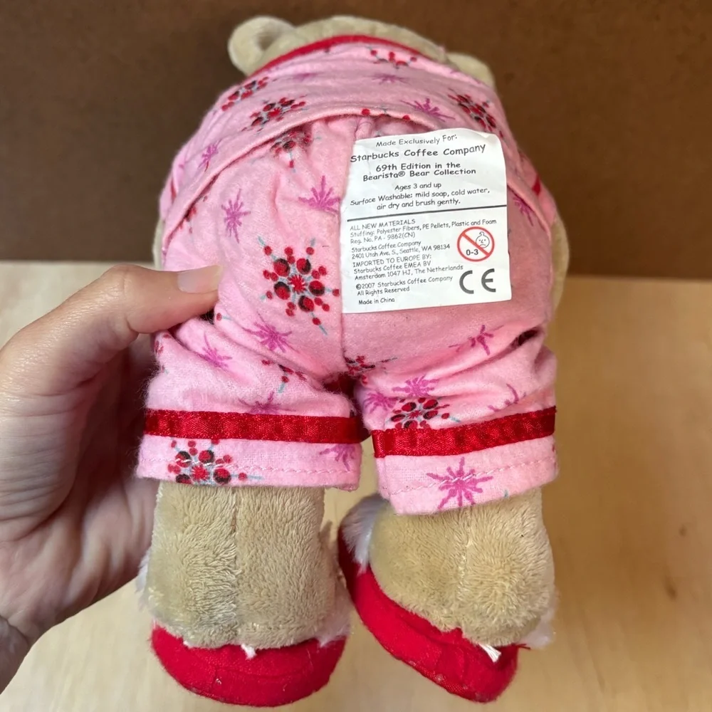 Starbucks Bearista 2007 Pink Pajamas Bear Plush with Tags—10” Plush - Picture 7 of 8